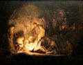 Entombment painting by Rembrandt at Hunterian Art Gallery. Glasgow, Scotland.