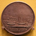 Landing of William of Orange at Torbay medal by Regnier Arondeaux of Netherlands at Hunterian Art Gallery. Glasgow, Scotland