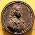 Professor Francis Hutcheson medal by Antonio Selvi of Florence at Hunterian Art Gallery. Glasgow, Scotland.