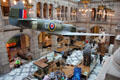 Mark 21 Spitfire LA198 hangs over west court at Kelvingrove Art Gallery. Glasgow, Scotland