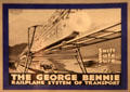 Poster promoting Scottish inventor George Bennie's railplane at Kelvingrove Art Gallery. Glasgow, Scotland.