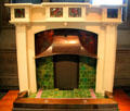 Fireplace by Ernest Archibald Taylor made by Wylie & Lochhead of Glasgow & shown at Exhibition of Art, Science & Industry at Kelvingrove Art Gallery. Glasgow, Scotland