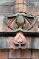 Nature-themed stone carving in Mackintosh-style at Mackintosh Church. Glasgow, Scotland