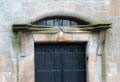Ruchill Street Free Church Hall entrance door with Mackintosh themes. Glasgow, Scotland