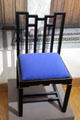 Miss Cranston's Tearoom Chinese Blue Room fretted-back chair by Charles Rennie Mackintosh at The Lighthouse. Glasgow, Scotland.
