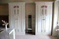 Wardrobes by C.R. Mackintosh in main bedroom at Hill House. Helensburgh, Scotland.