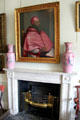 Hallway fireplace & papal painting at Pollok House. Glasgow, Scotland.