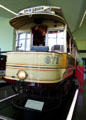 Glasgow Corporation Tramways single deck car 672 at Riverside Museum. Glasgow, Scotland.