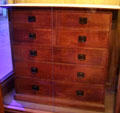 Chest of drawers by EA Taylor for Wylie & Lochhead of Glasgow at Riverside Museum. Glasgow, Scotland.