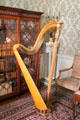 Harp in music room at Culzean Castle. Maybole, Scotland
