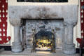 Fireplace in Queen's Inner Hall recreated in Palace of Stirling Castle. Stirling, Scotland.