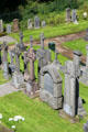 Celtic crosses in churchyard of Church of Holy Rood. Stirling, Scotland.