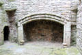 Kitchen fireplace at Craigmillar Castle. Craigmillar, Scotland.