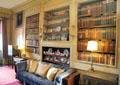 Book cases & shelving displaying family souvenirs in Chinese sitting room at Newhailes. Musselburgh, Scotland.