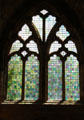 Colors of glass window at Seton Collegiate Church. Seton, Scotland.