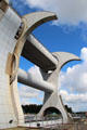 Falkirk Wheel joins Forth & Clyde Canal with Union Canal. Falkirk, Scotland.