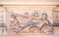 Carvings on marble chimneypiece by Michael Rysbrack in Red Drawing Room at Hopetoun House. Queensferry, Scotland.