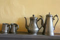 Pewter ware in service area at Hopetoun House. Queensferry, Scotland.