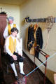 Mannequins wearing service uniforms in service area at Hopetoun House. Queensferry, Scotland.
