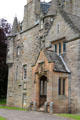 Front entrance & tower house at Lauriston Castle. Edinburgh, Scotland.
