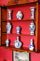 Chinese export porcelain vases & jars in main bedroom at Lauriston Castle. Edinburgh, Scotland.