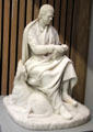 Marble statuette of Sir Walter Scott by Sir John Steell at museum of Abbotsford House. Melrose, Scotland.