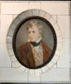 Miniature portrait of Sir Walter Scott by F. Roy at museum of Abbotsford House. Melrose, Scotland.