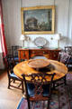 Secondary round table in dining room at Manderston House. Duns, Scotland.
