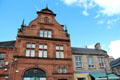 Red sandstone Bank of Scotland on north side of Melrose Market Square. Melrose, Scotland.