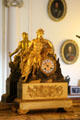 French clock with bearded Roman god at Thirlestane Castle. Scotland.