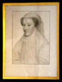 Drawing of Mary Queen of Scots at Traquair House. Scotland.