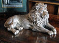 Silver lion in dining room at Glamis Castle. Angus, Scotland.