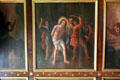 Ceiling painting of flagellation of Christ by Jacob de Wet in chapel at Glamis Castle. Angus, Scotland.