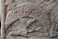 Pictish cross-slab detail of swirled crescent at Meigle Sculptured Stone Museum. Meigle, Scotland.