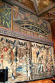 Upper wall painting & tapestry in Chapel Royal at Falkland Palace. Falkland, Scotland.