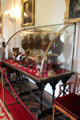 Collection of Vernis Martin pâpier maché comprises 70 pieces in long gallery at Scone Palace. Perth, Scotland.