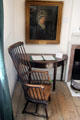 Mahogany side table from Thomas White, a friend of Burns, behind Windsor chair at Robert Burns House. Dumfries, Scotland.