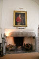 The Hall fireplace with portrait of Gen. Alexander Mackenzie Fraser at Castle Fraser. Aberdeenshire, Scotland.
