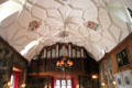 Gallery with sculpted plaster ceiling & organ at Fyvie Castle. Turriff, Scotland