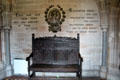 Carved bench in chapel at Haddo House. Methlick, Scotland.