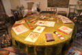 Table with children's books & games at Brodie Castle. Brodie, Scotland.