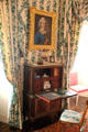 Pryse Campbell portrait by William Hoare over French writing desk by Stockel in Woodcock bedroom at Cawdor Castle. Cawdor, Scotland.