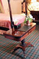 Folding card table in pink bedroom at Cawdor Castle. Cawdor, Scotland.
