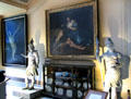 Great staircase lobby with statues, paintings & porcelain at Duff House. Banff, Scotland.