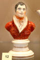 Ceramic bust of Josiah Spode II made at Potteries Museum & Art Gallery. Hanley, Stoke-on-Trent, England.