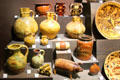 Collection of English earthenware from beyond Staffordshire at Potteries Museum & Art Gallery. Hanley, Stoke-on-Trent, England.