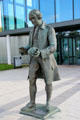 Josiah Wedgwood statue in front of Wedgwood factory. Barlaston, Stoke, England