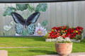 Mural of butterfly at World of Wedgwood. Barlaston, Stoke, England.