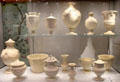 Collection of early Wedgwood creamware including the first vases made in England at World of Wedgwood. Barlaston, Stoke, England