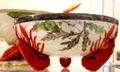 Wedgwood earthenware salad bowl decorated with lobsters at World of Wedgwood. Barlaston, Stoke, England.